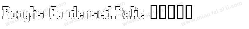 Borghs-Condensed Italic字体转换